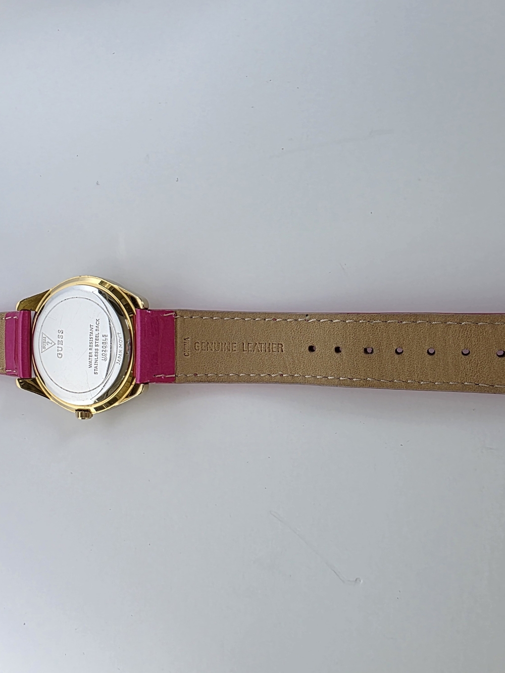 GUESS Gold-Tone Watch with Pink Dial and Pink Strap NEW BATTERY - Picture 8 of 17